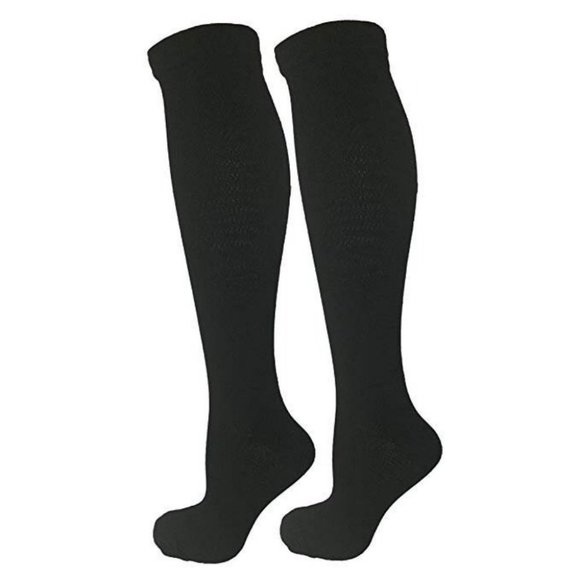 2 Pair Black Large/X-Large Ladies Compression Sock - Picture 1 of 6